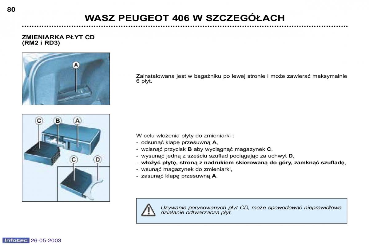 Peugeot 406 instrukcja obslugi / page 76