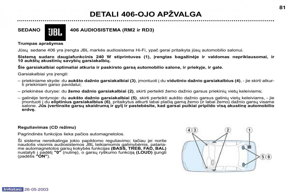 Peugeot 406 instrukcja obslugi / page 77