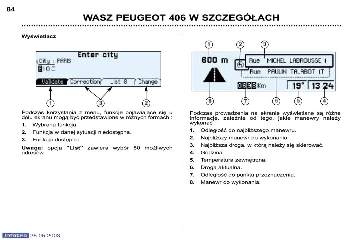 Peugeot 406 instrukcja obslugi / page 80