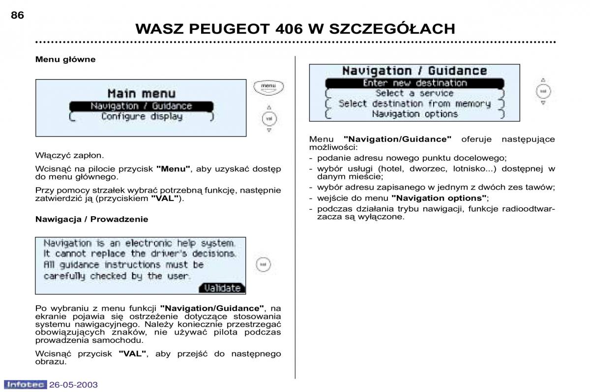 Peugeot 406 instrukcja obslugi / page 82