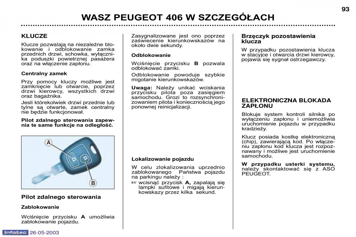 Peugeot 406 instrukcja obslugi / page 90