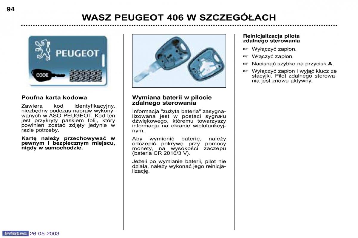 Peugeot 406 instrukcja obslugi / page 91