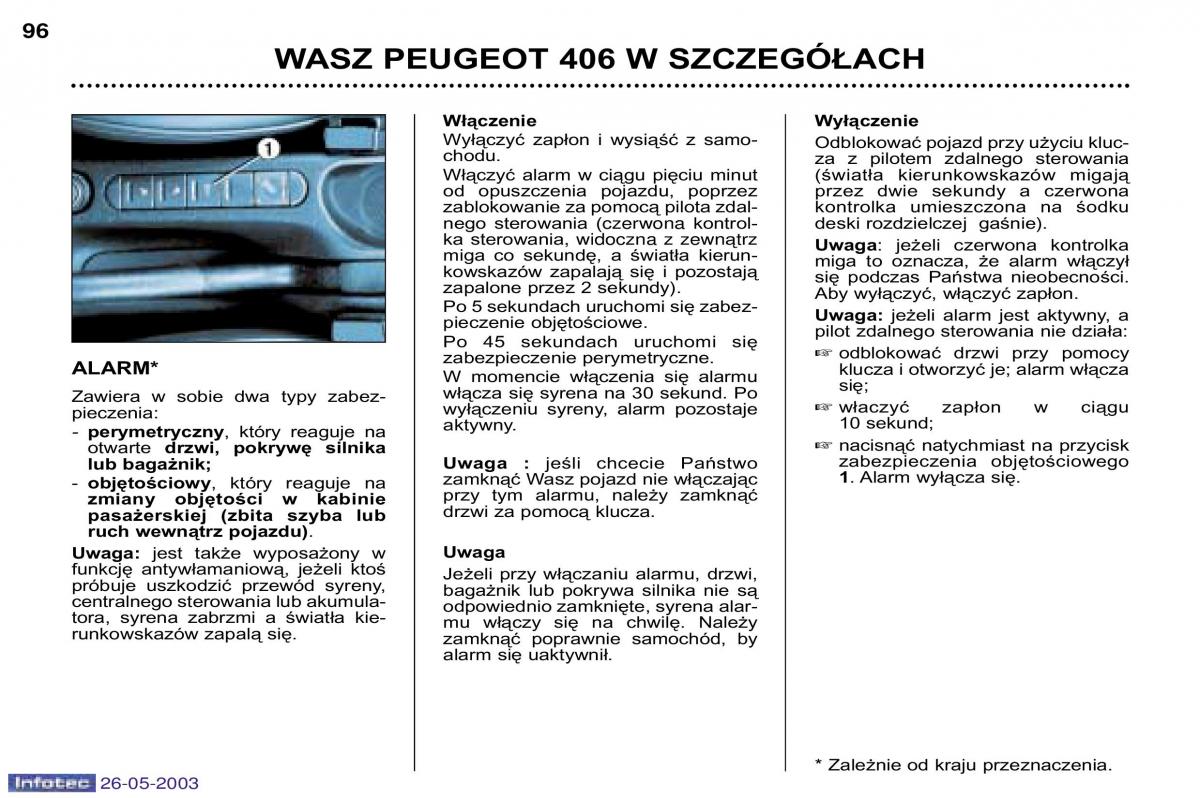 Peugeot 406 instrukcja obslugi / page 93