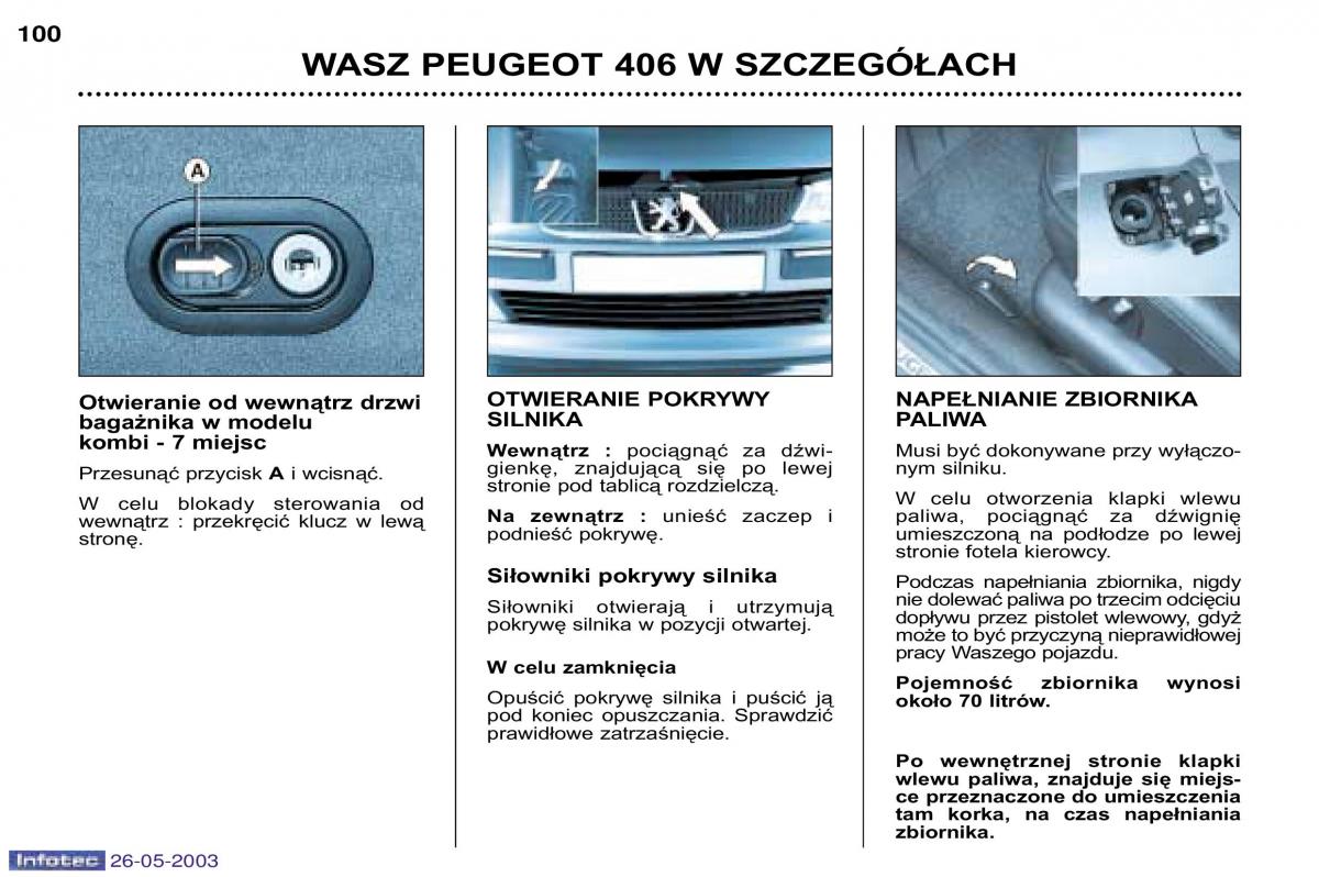 Peugeot 406 instrukcja obslugi / page 97