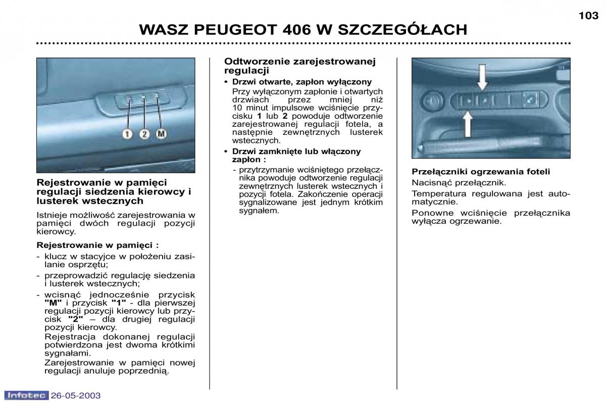 Peugeot 406 instrukcja obslugi / page 102