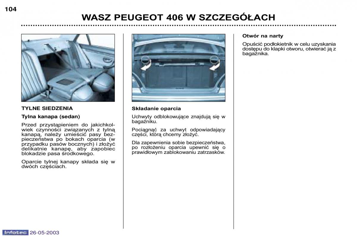 Peugeot 406 instrukcja obslugi / page 103