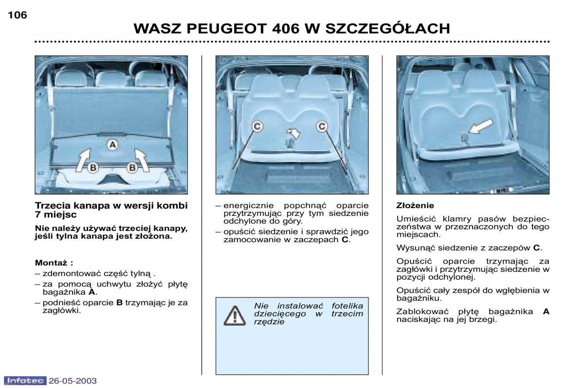 Peugeot 406 instrukcja obslugi / page 105