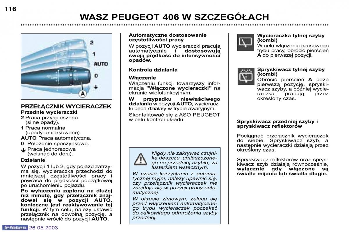 Peugeot 406 instrukcja obslugi / page 114