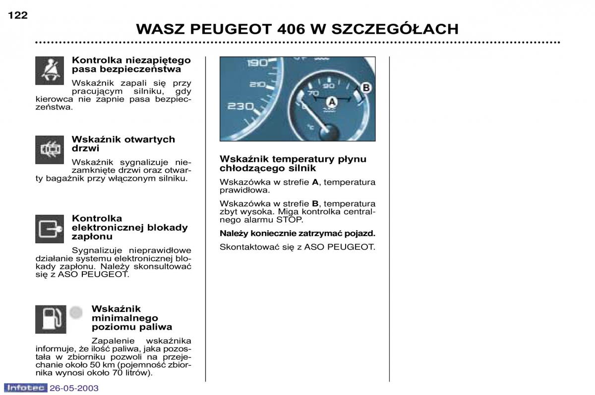 Peugeot 406 instrukcja obslugi / page 120