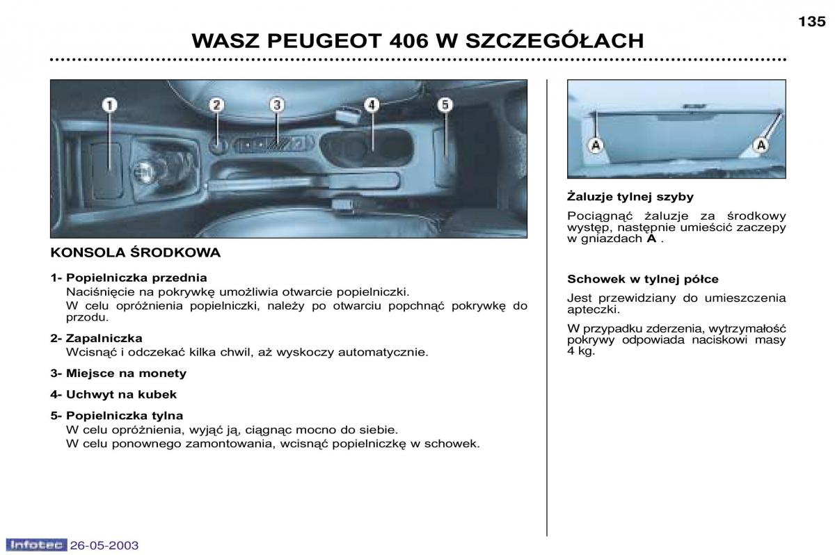 Peugeot 406 instrukcja obslugi / page 133