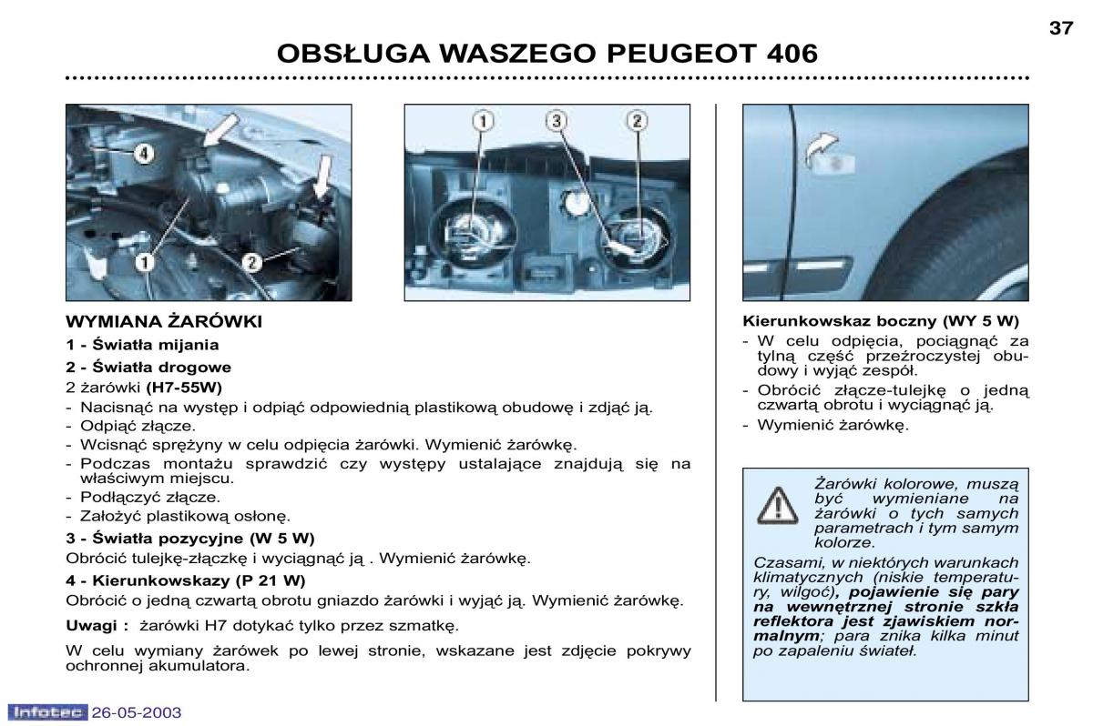 Peugeot 406 instrukcja obslugi / page 28