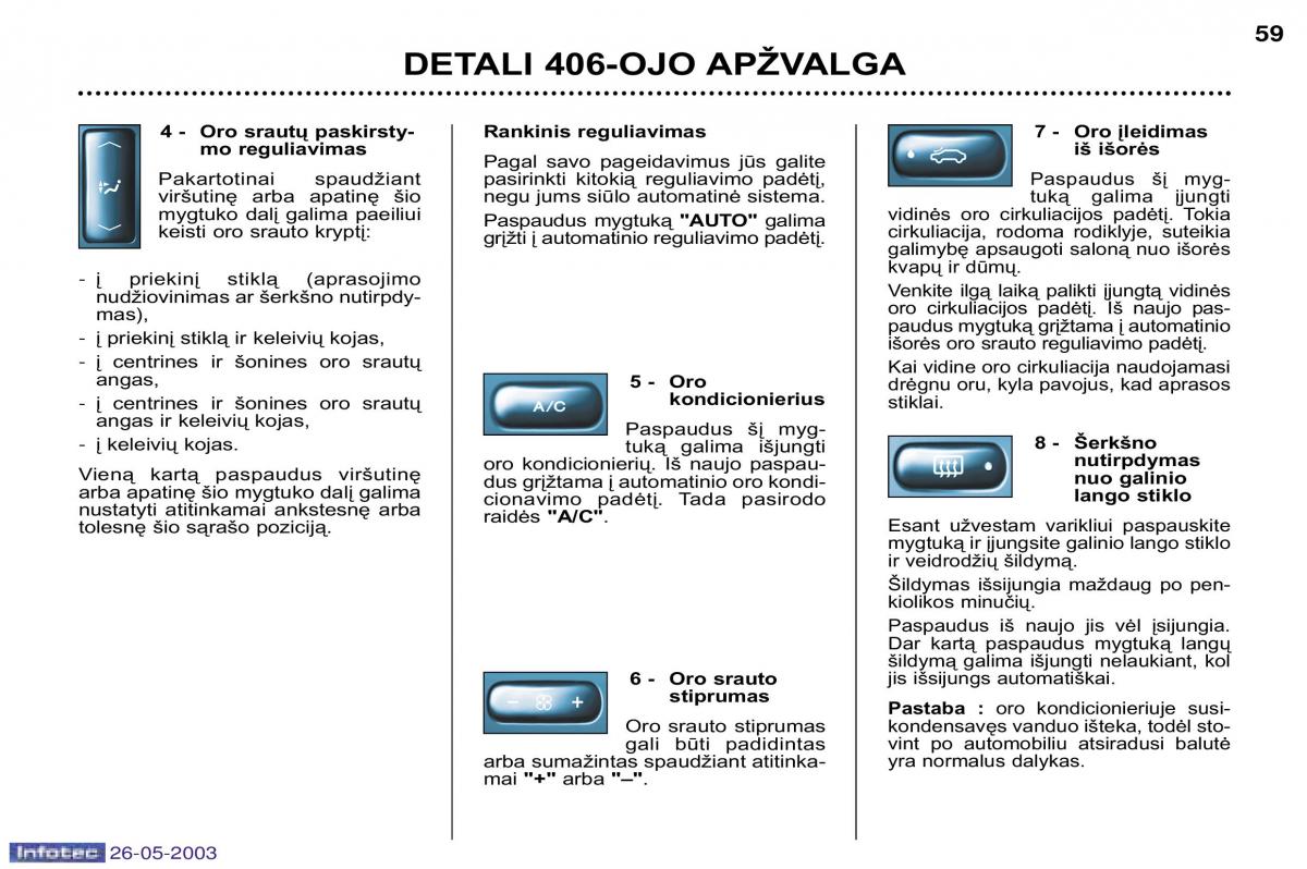 Peugeot 406 instrukcja obslugi / page 52