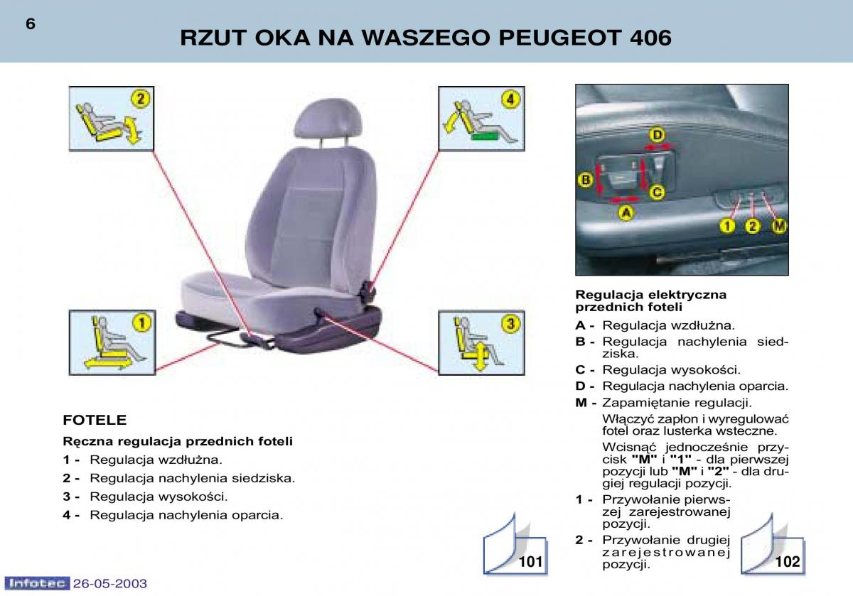 Peugeot 406 instrukcja obslugi / page 53