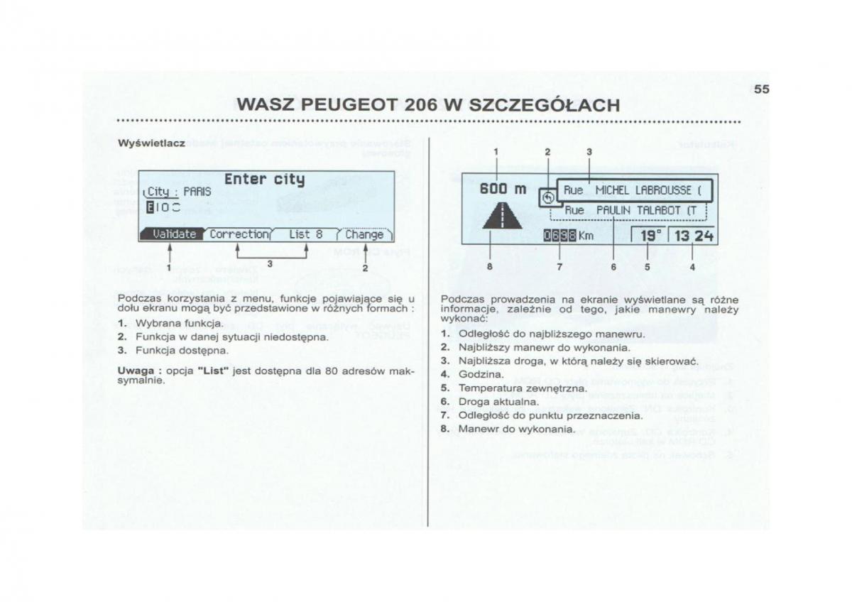 Peugeot 206 instrukcja obslugi / page 56