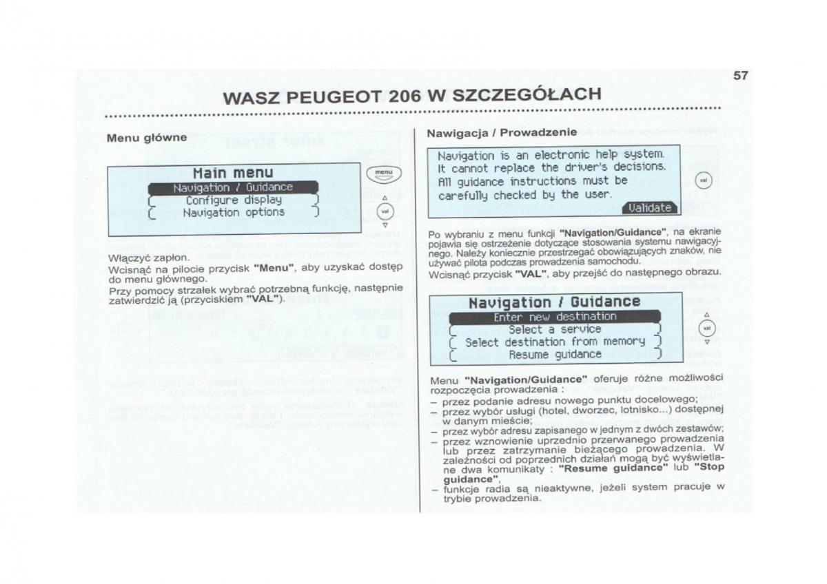 Peugeot 206 instrukcja obslugi / page 58