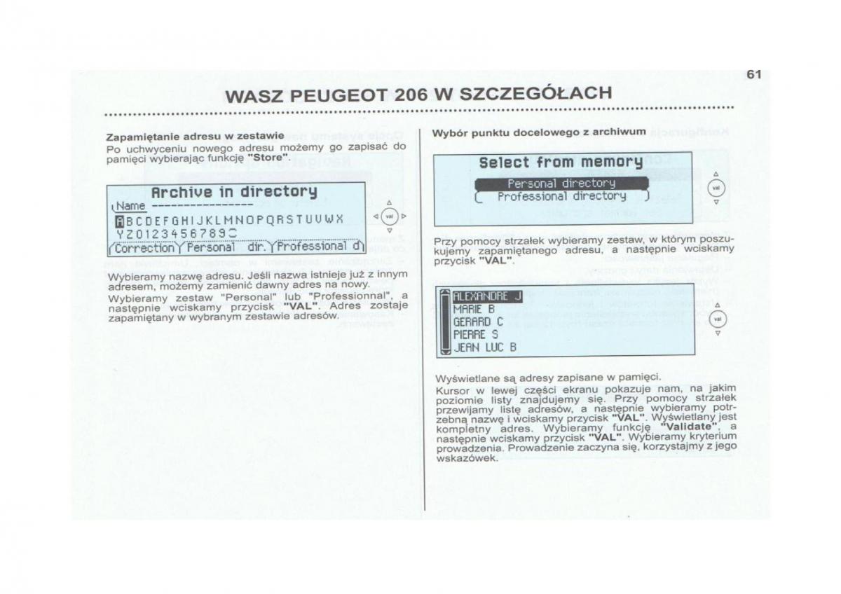 Peugeot 206 instrukcja obslugi / page 62