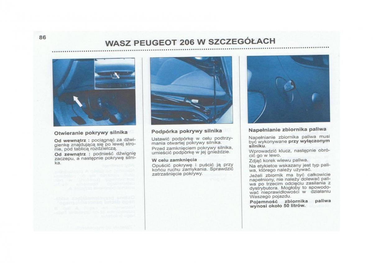 Peugeot 206 instrukcja obslugi / page 87