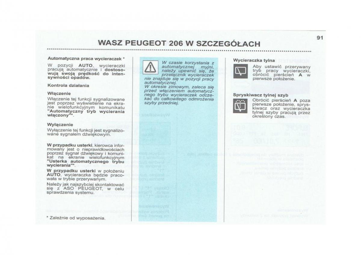 Peugeot 206 instrukcja obslugi / page 92