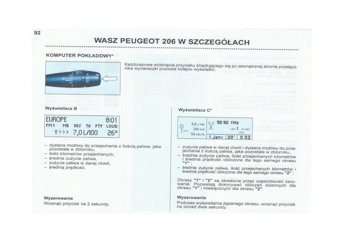 Peugeot 206 instrukcja obslugi / page 93