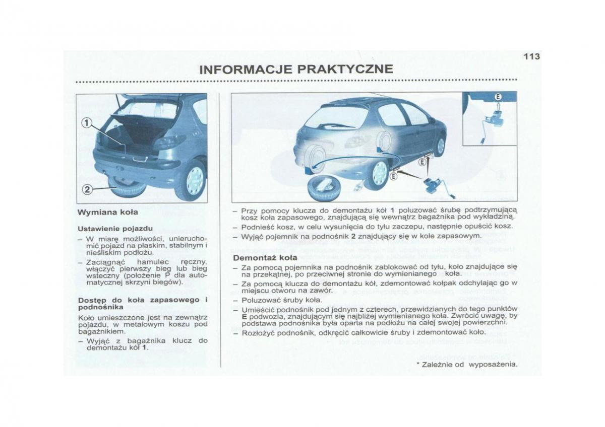 Peugeot 206 instrukcja obslugi / page 114