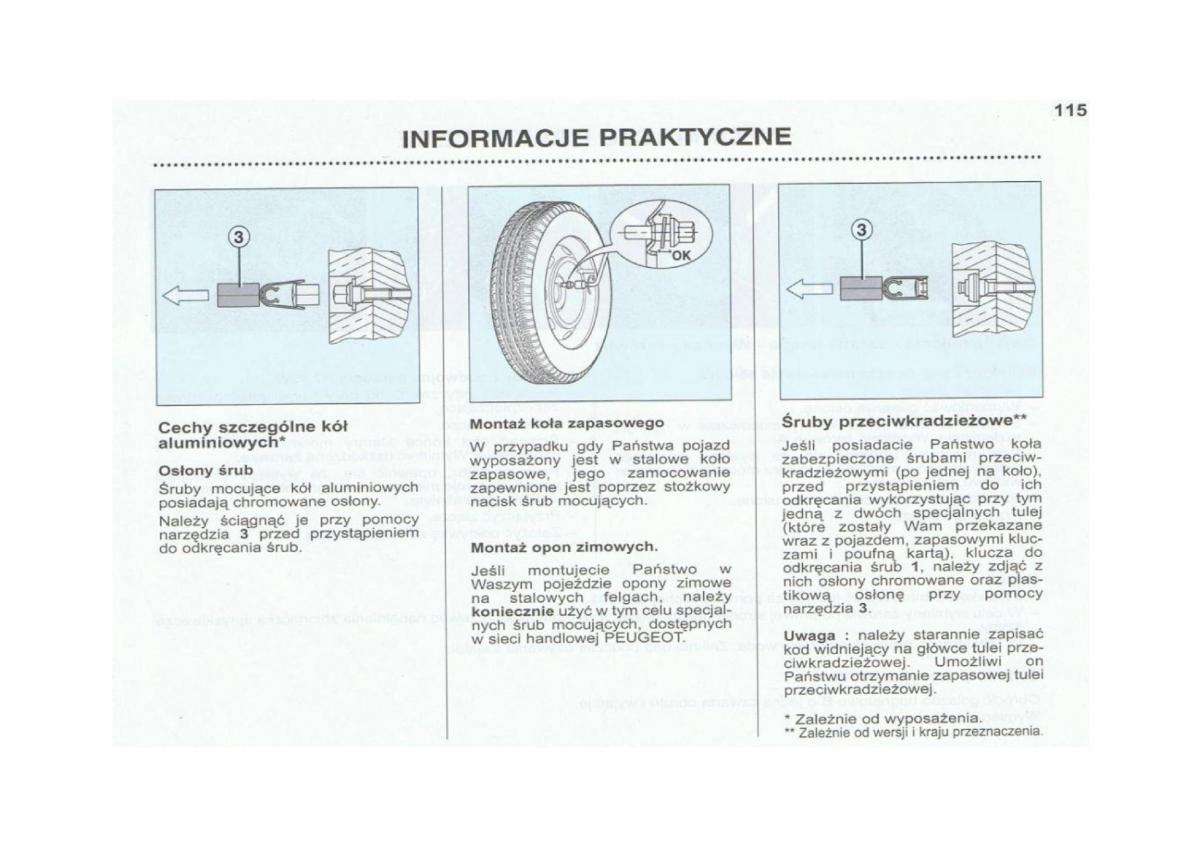 Peugeot 206 instrukcja obslugi / page 116