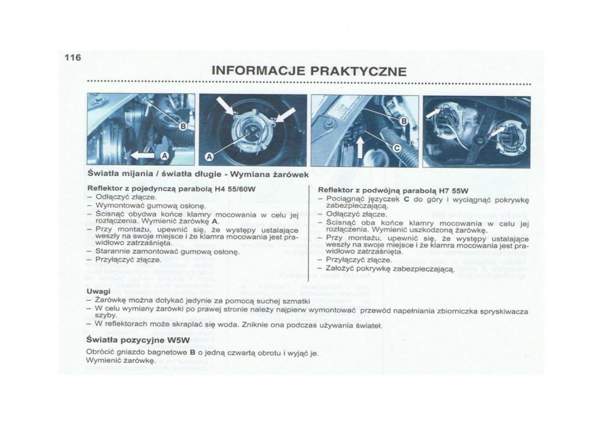 Peugeot 206 instrukcja obslugi / page 117