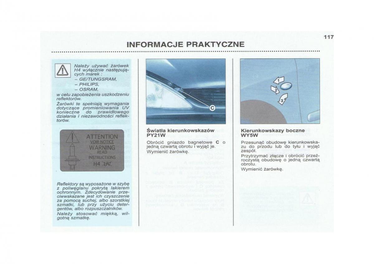 Peugeot 206 instrukcja obslugi / page 118