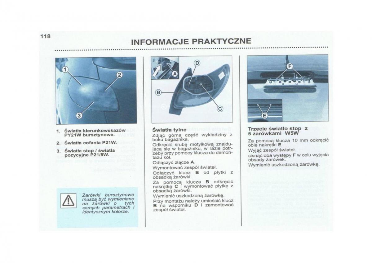 Peugeot 206 instrukcja obslugi / page 119