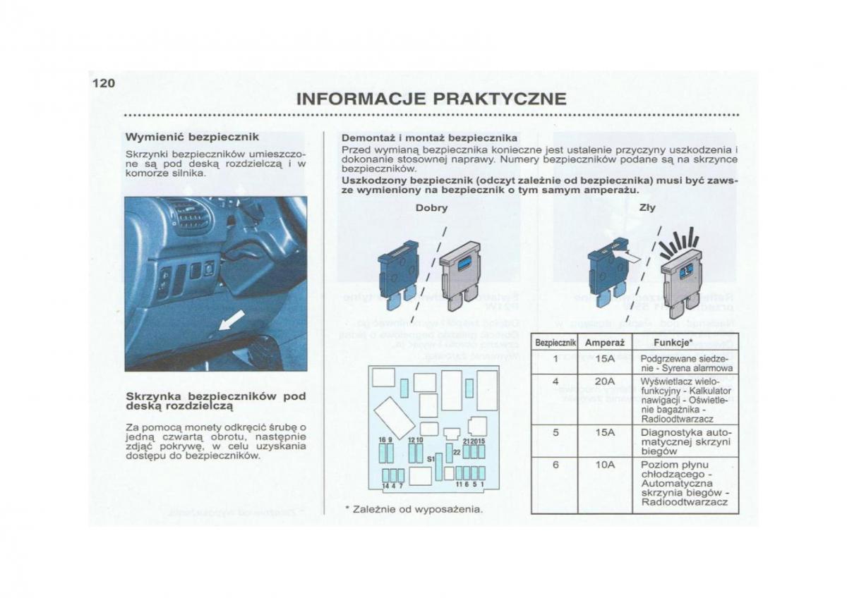 Peugeot 206 instrukcja obslugi / page 121