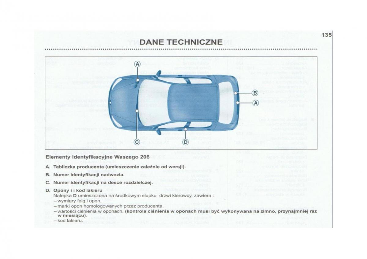 Peugeot 206 instrukcja obslugi / page 136