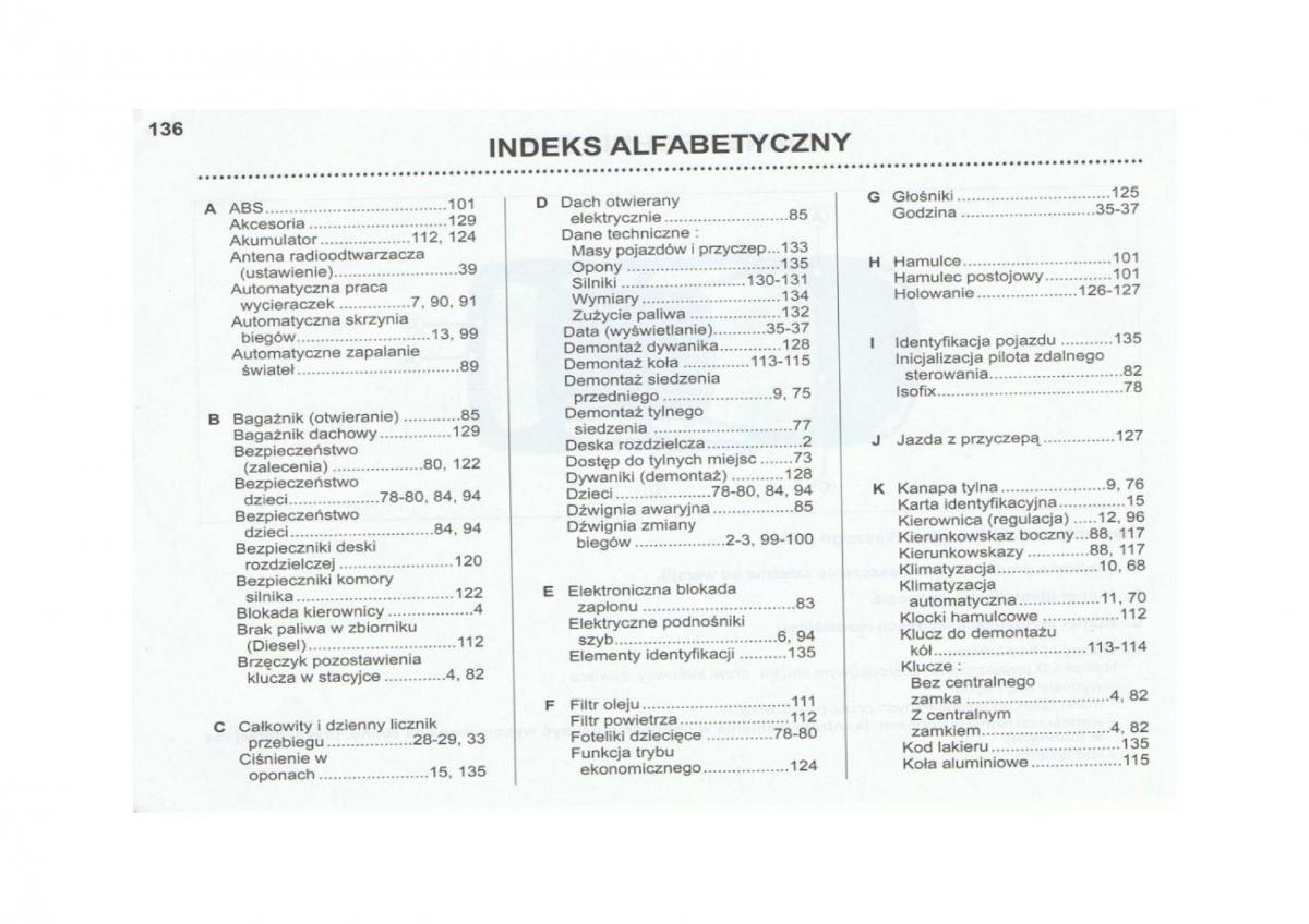 Peugeot 206 instrukcja obslugi / page 137