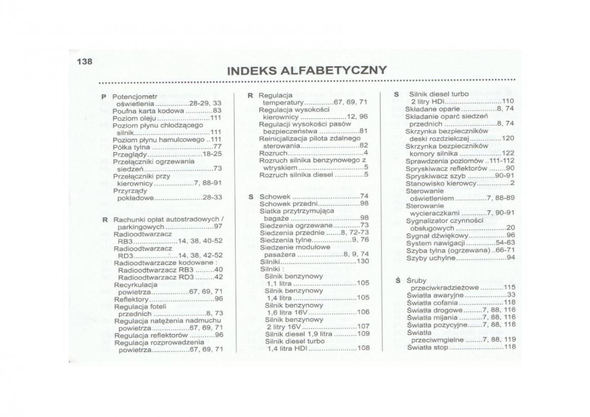 Peugeot 206 instrukcja obslugi / page 139