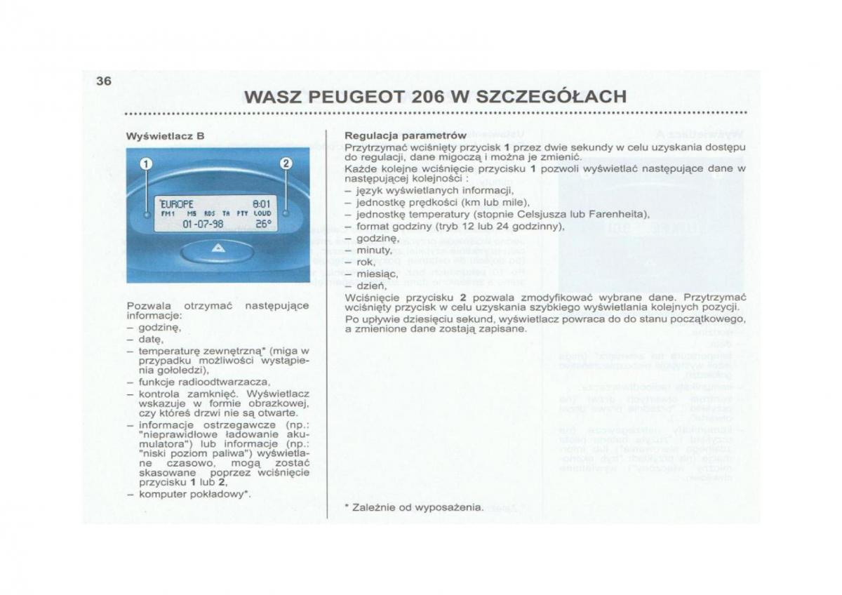 Peugeot 206 instrukcja obslugi / page 37