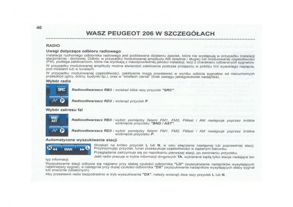 Peugeot 206 instrukcja obslugi / page 47