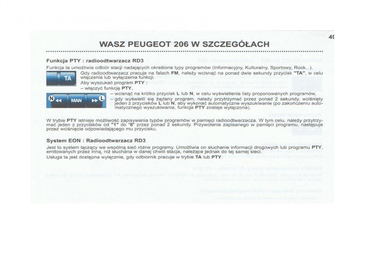 Peugeot 206 instrukcja obslugi / page 50