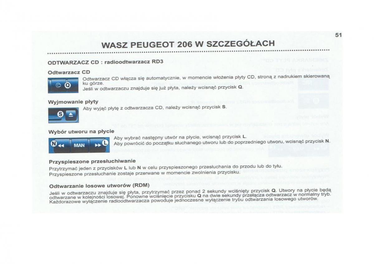 Peugeot 206 instrukcja obslugi / page 52