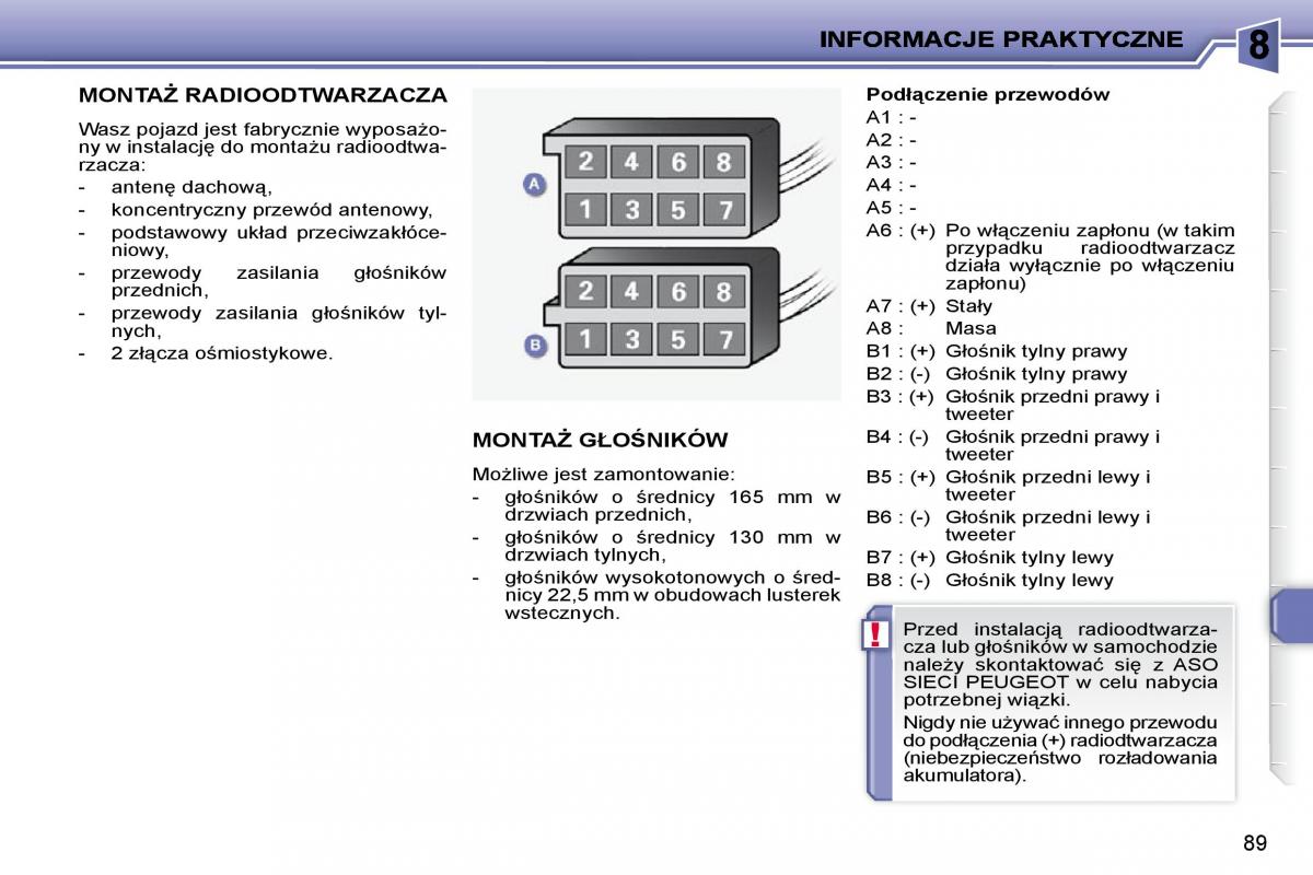 Peugeot 206  instrukcja obslugi / page 86