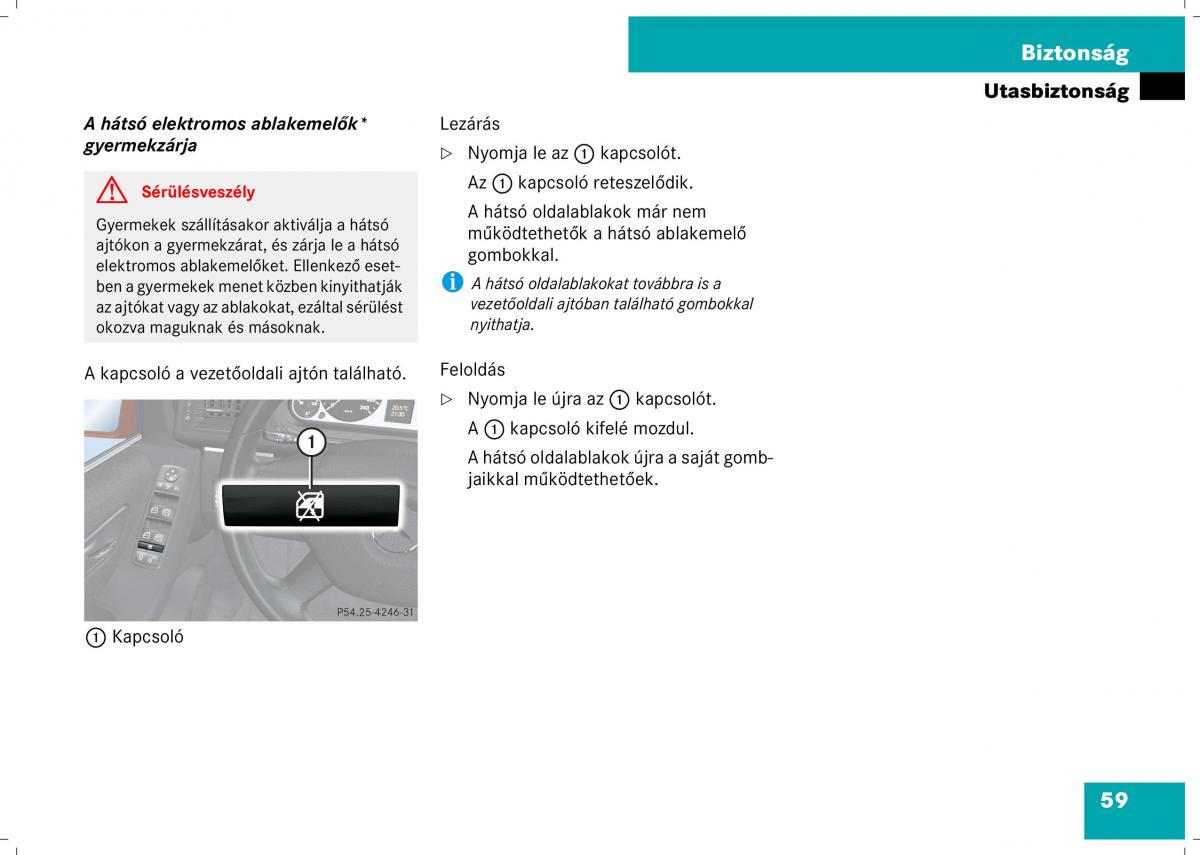 Mercedes Benz B Class W245 Kezelesi utmutato / page 61