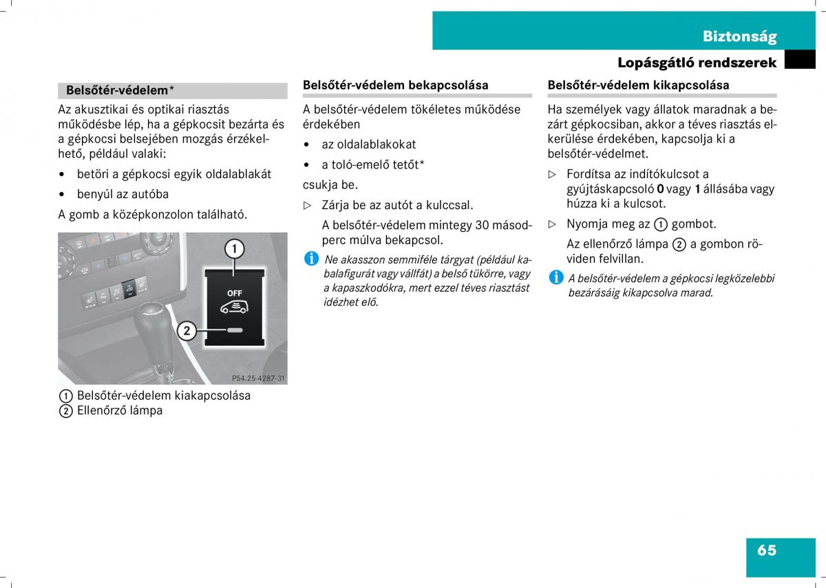 Mercedes Benz B Class W245 Kezelesi utmutato / page 67