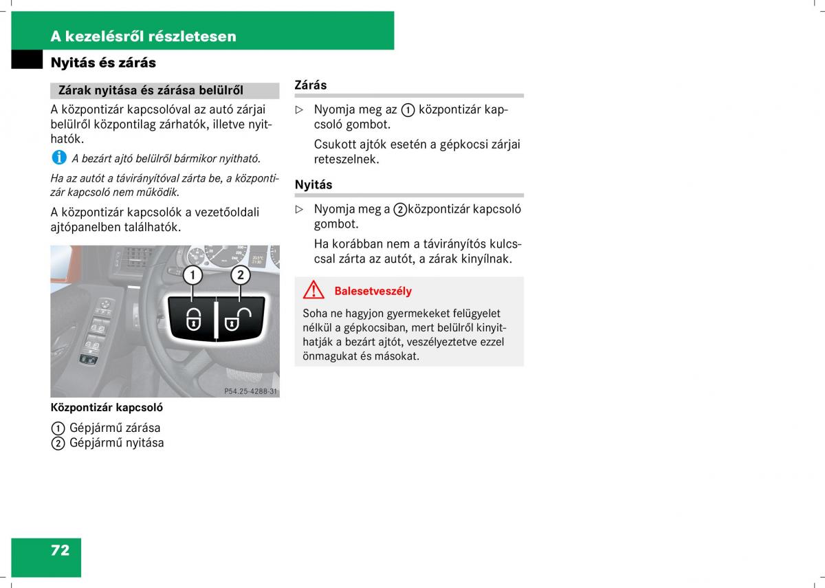 Mercedes Benz B Class W245 Kezelesi utmutato / page 74