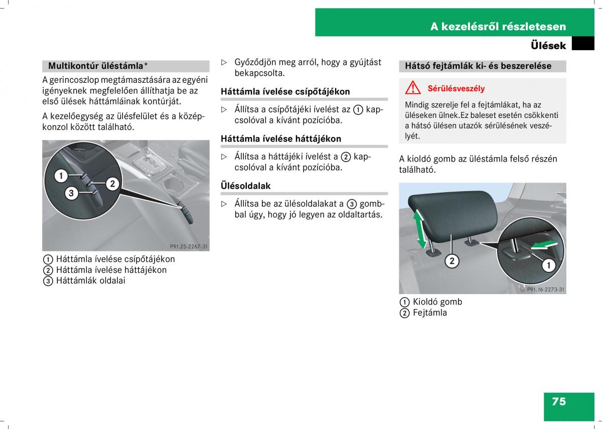 Mercedes Benz B Class W245 Kezelesi utmutato / page 77