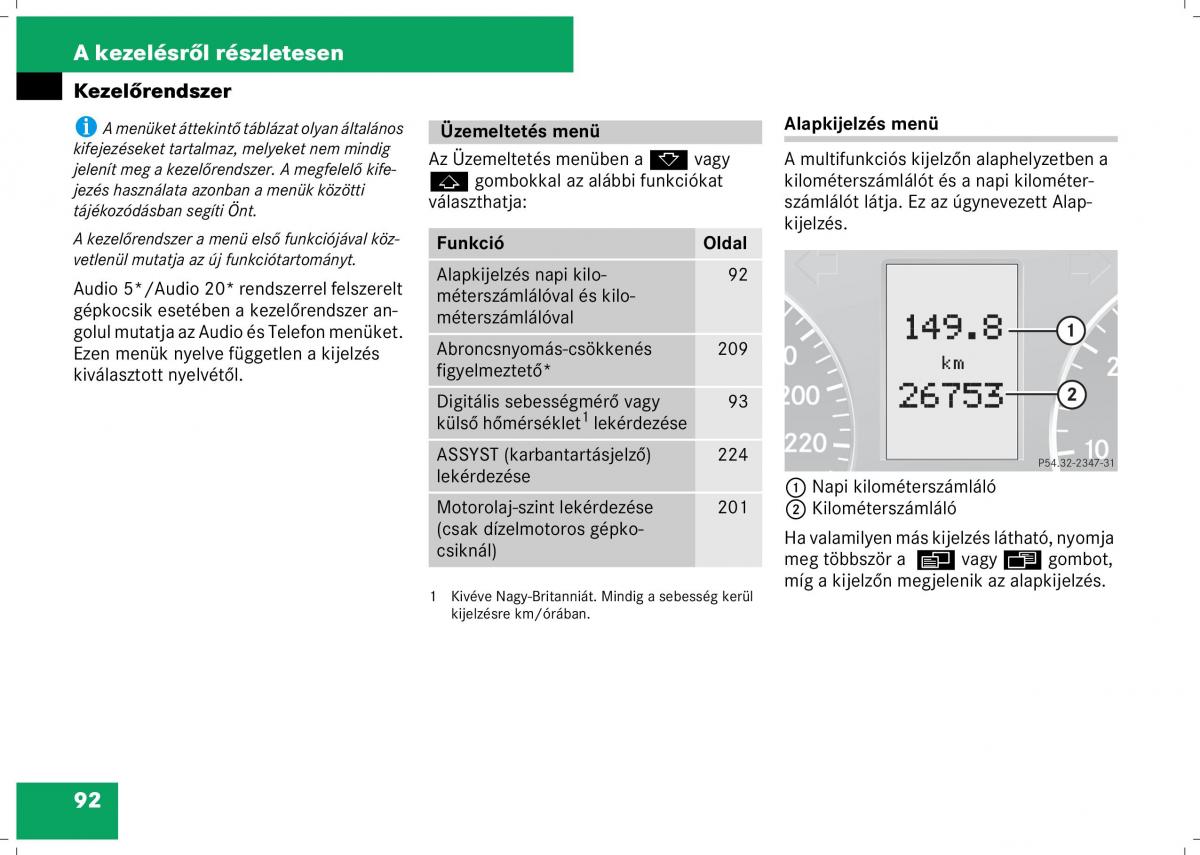 Mercedes Benz B Class W245 Kezelesi utmutato / page 94