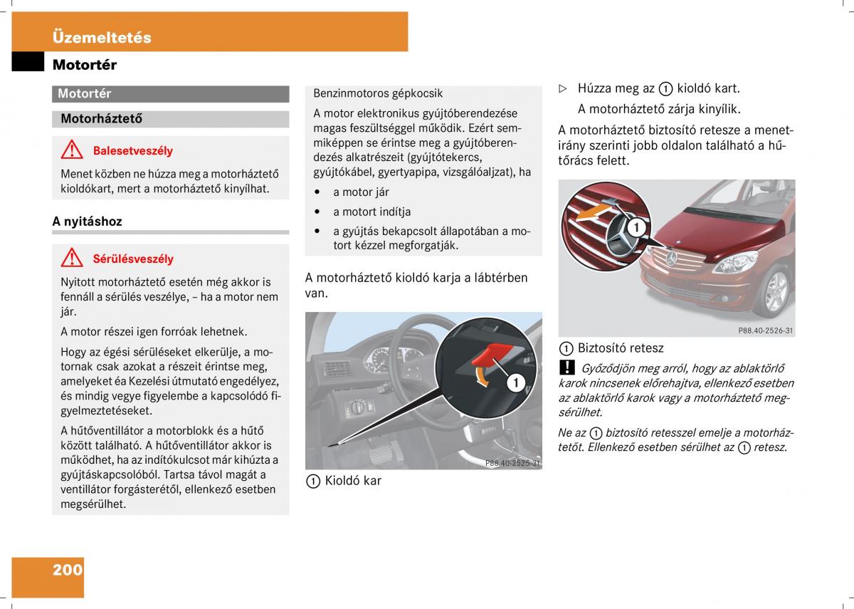 Mercedes Benz B Class W245 Kezelesi utmutato / page 202