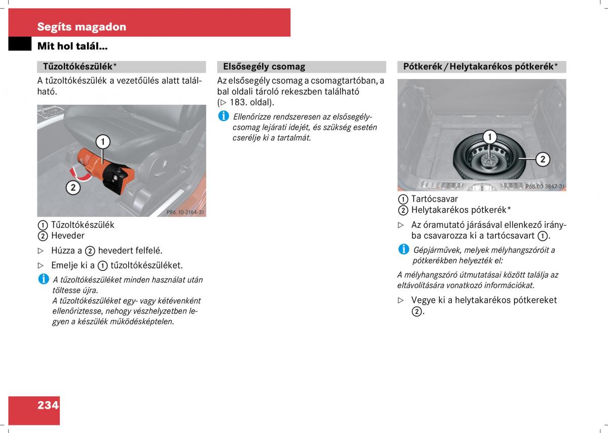 Mercedes Benz B Class W245 Kezelesi utmutato / page 236