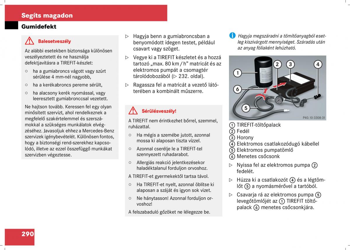 Mercedes Benz B Class W245 Kezelesi utmutato / page 292