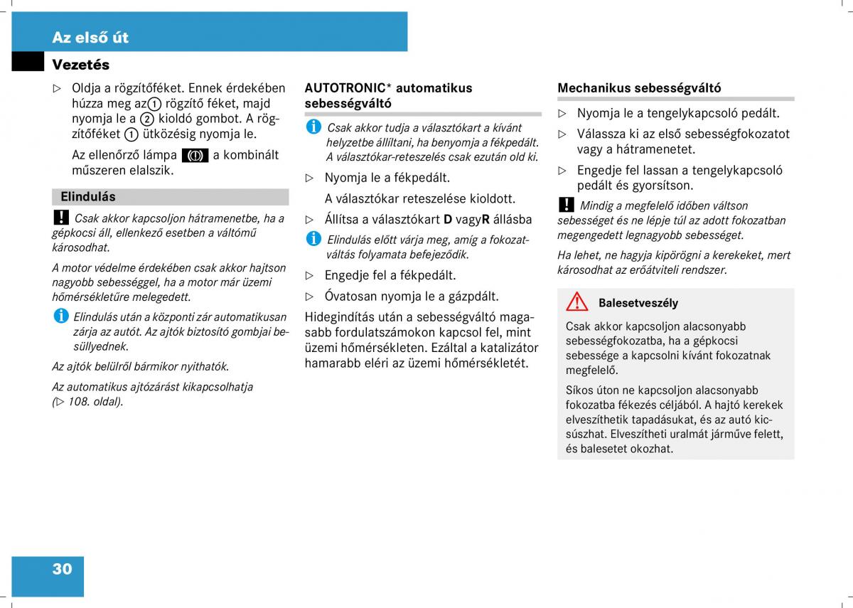 Mercedes Benz B Class W245 Kezelesi utmutato / page 32