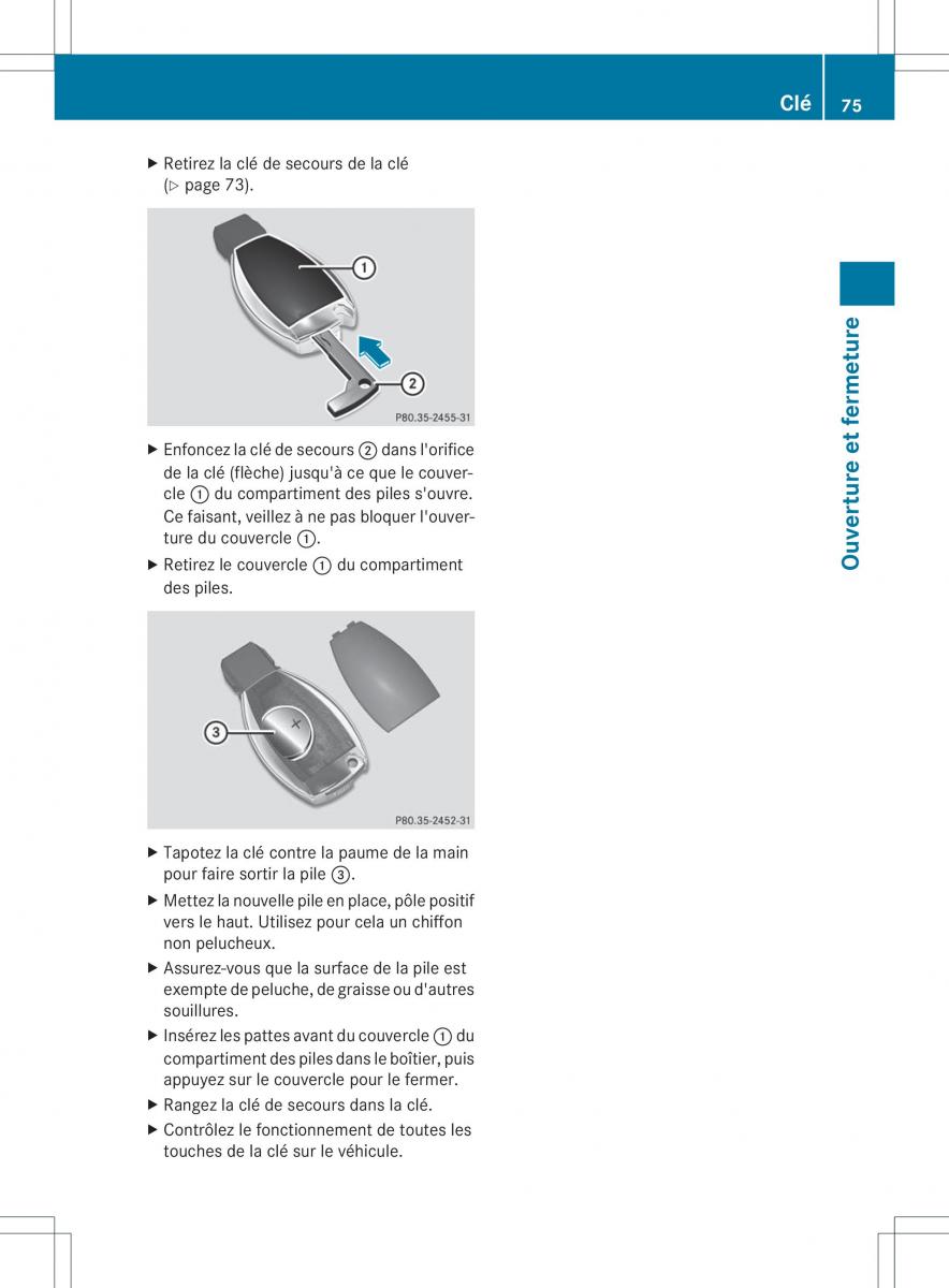 Mercedes Benz B Class W246 manuel du proprietaire / page 78