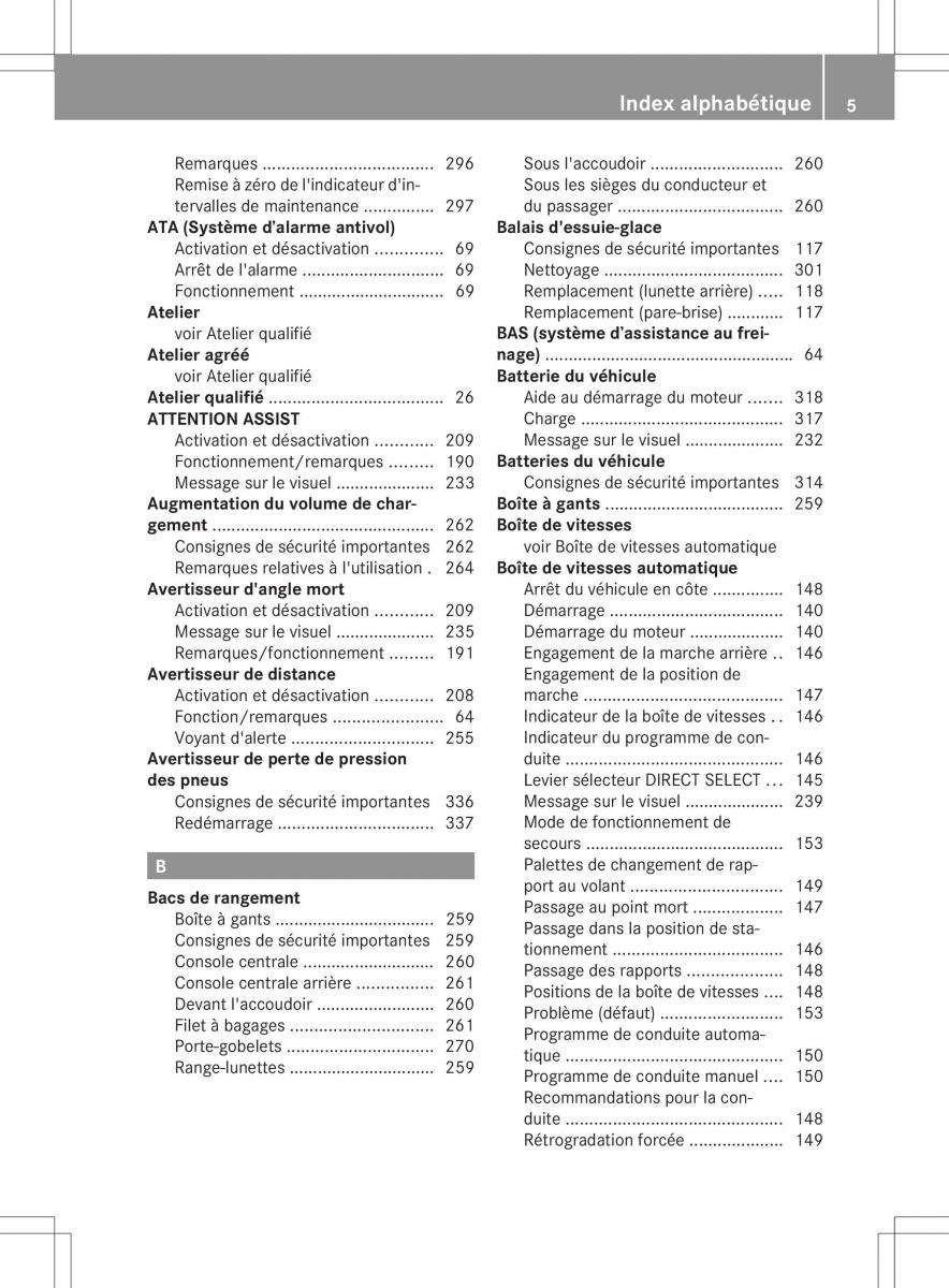 Mercedes Benz B Class W246 manuel du proprietaire / page 8