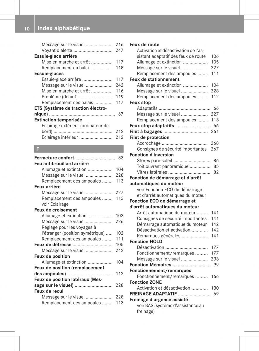 Mercedes Benz B Class W246 manuel du proprietaire / page 13