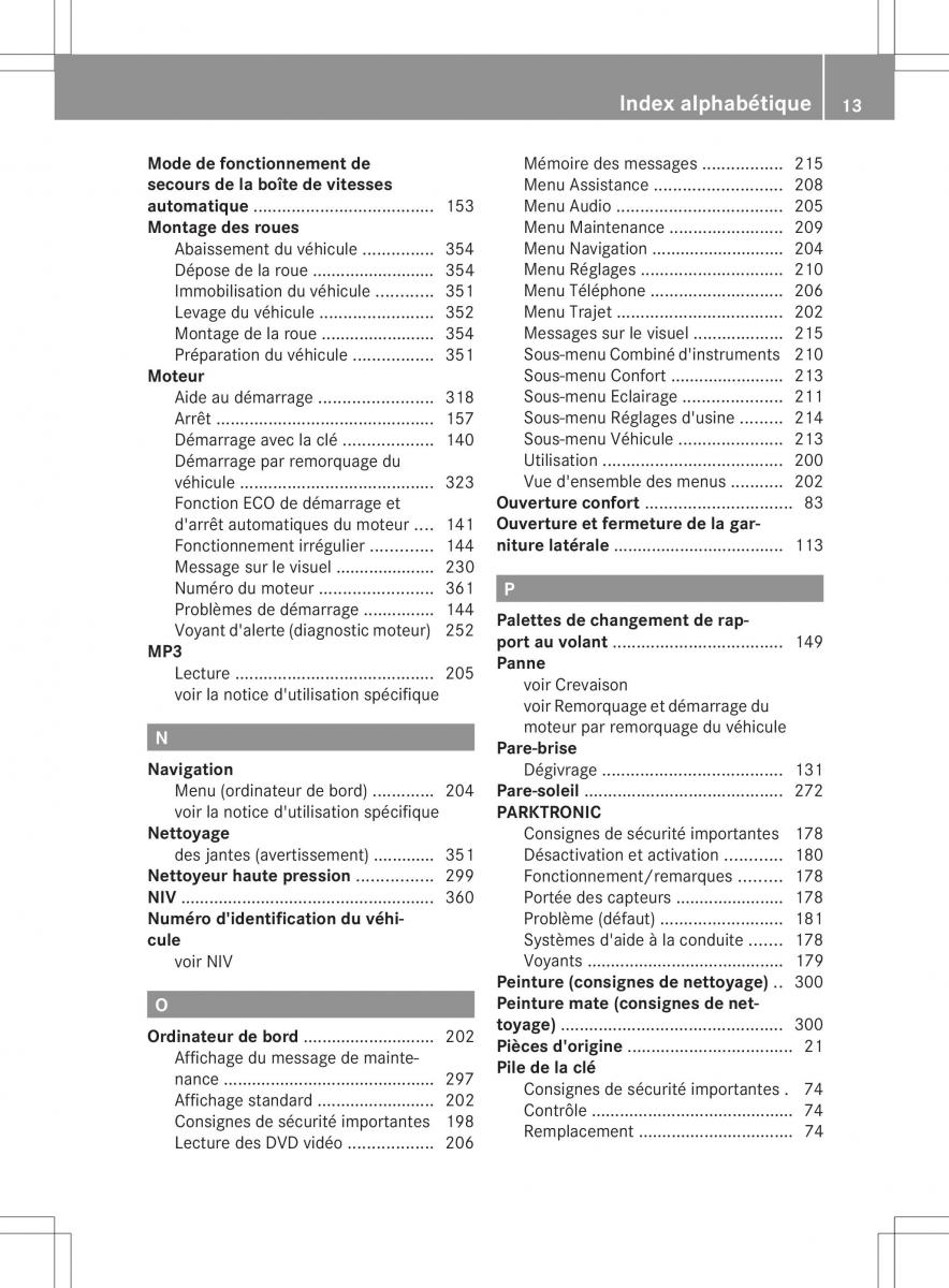 Mercedes Benz B Class W246 manuel du proprietaire / page 16